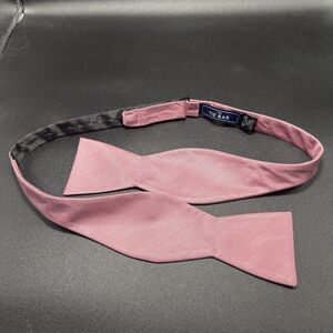 Tie Bar Bow Tie Men's Solid Pink Adjustable 100% SIlk Stain Resistant